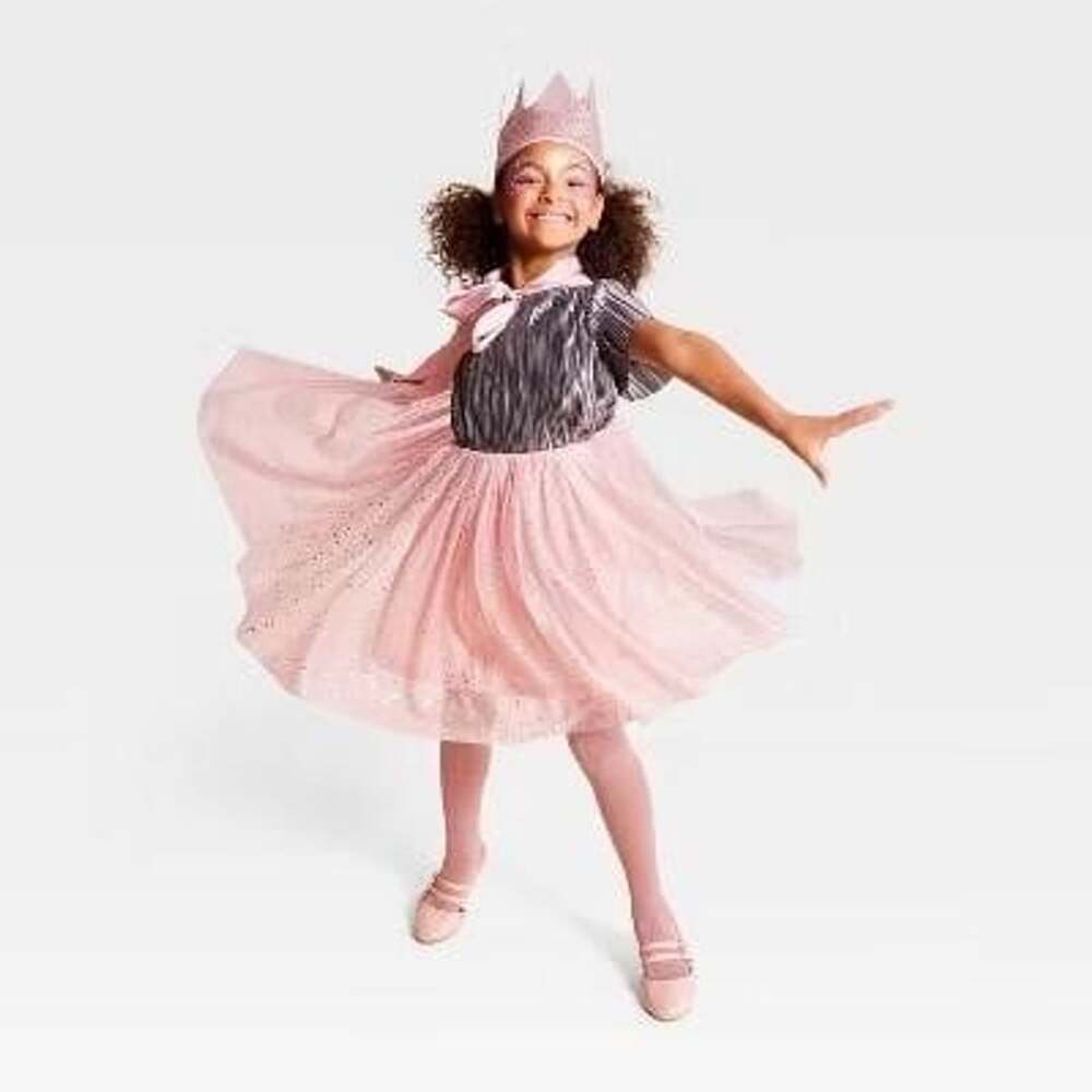 Hyde and EEK Boutique Kids Deluxe Princess Tutu Crown Cape with Bow Costume Set